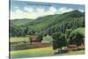 Tennessee - View of a Mountain Range Near Oak Ridge-Lantern Press-Stretched Canvas