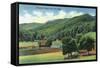 Tennessee - View of a Mountain Range Near Oak Ridge-Lantern Press-Framed Stretched Canvas