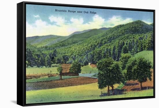 Tennessee - View of a Mountain Range Near Oak Ridge-Lantern Press-Framed Stretched Canvas