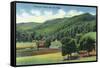 Tennessee - View of a Mountain Range Near Oak Ridge-Lantern Press-Framed Stretched Canvas