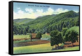 Tennessee - View of a Mountain Range Near Oak Ridge-Lantern Press-Framed Stretched Canvas