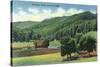 Tennessee - View of a Mountain Range Near Oak Ridge-Lantern Press-Stretched Canvas