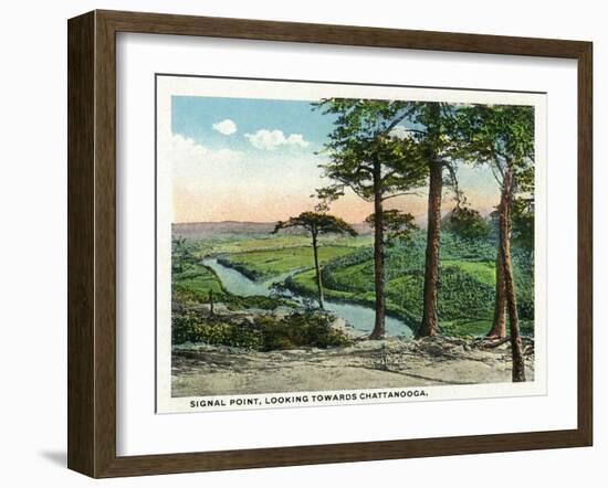 Tennessee - View of Chattanooga from Signal Point-Lantern Press-Framed Art Print