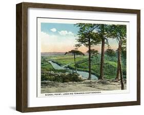 Tennessee - View of Chattanooga from Signal Point-Lantern Press-Framed Art Print