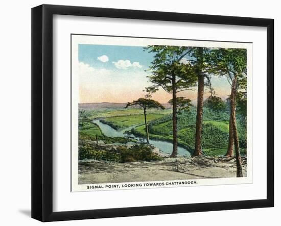 Tennessee - View of Chattanooga from Signal Point-Lantern Press-Framed Art Print