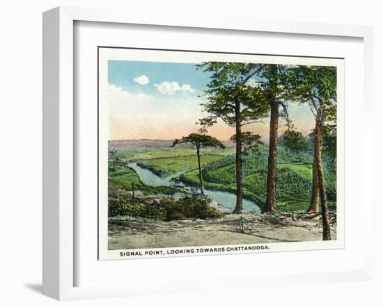 Tennessee - View of Chattanooga from Signal Point-Lantern Press-Framed Art Print