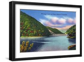 Tennessee - View of Watauga Lake and Dam-Lantern Press-Framed Art Print