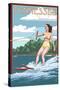 Tennessee - Water Skier and Lake-Lantern Press-Stretched Canvas