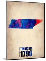 Tennessee Watercolor Map-NaxArt-Mounted Art Print