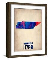 Tennessee Watercolor Map-NaxArt-Framed Art Print