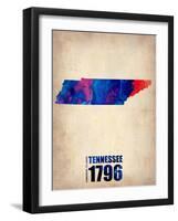 Tennessee Watercolor Map-NaxArt-Framed Art Print