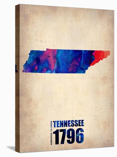 Tennessee Watercolor Map-NaxArt-Stretched Canvas