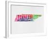 Tennessee Watercolor Word Cloud-NaxArt-Framed Art Print