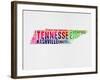 Tennessee Watercolor Word Cloud-NaxArt-Framed Art Print