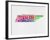 Tennessee Watercolor Word Cloud-NaxArt-Framed Art Print