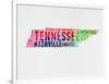 Tennessee Watercolor Word Cloud-NaxArt-Framed Art Print