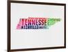 Tennessee Watercolor Word Cloud-NaxArt-Framed Art Print