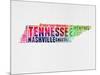 Tennessee Watercolor Word Cloud-NaxArt-Mounted Art Print