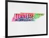 Tennessee Watercolor Word Cloud-NaxArt-Framed Art Print