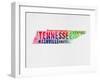 Tennessee Watercolor Word Cloud-NaxArt-Framed Art Print