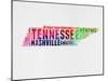 Tennessee Watercolor Word Cloud-NaxArt-Mounted Art Print