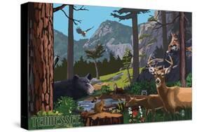 Tennessee - Wildlife Utopia-Lantern Press-Stretched Canvas