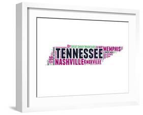 Tennessee Word Cloud Map-NaxArt-Framed Art Print