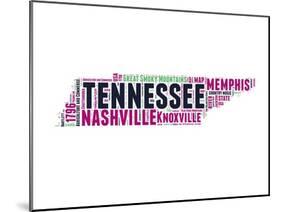 Tennessee Word Cloud Map-NaxArt-Mounted Art Print