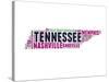 Tennessee Word Cloud Map-NaxArt-Stretched Canvas