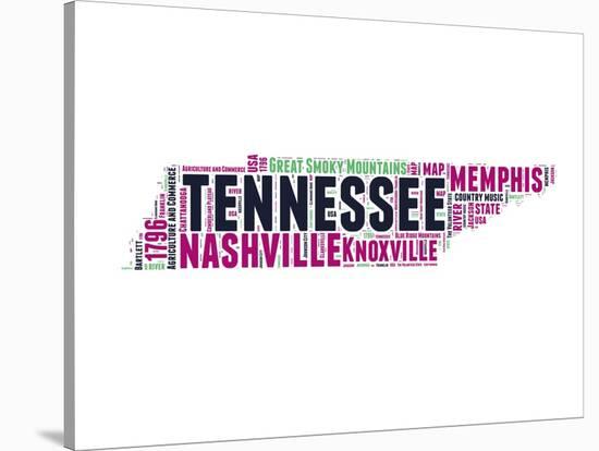 Tennessee Word Cloud Map-NaxArt-Stretched Canvas