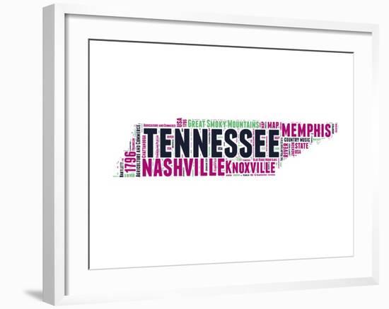 Tennessee Word Cloud Map-NaxArt-Framed Art Print