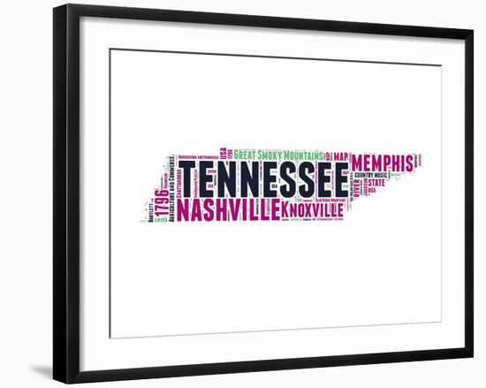 Tennessee Word Cloud Map-NaxArt-Framed Art Print