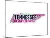Tennessee Word Cloud Map-NaxArt-Mounted Art Print