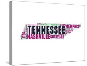 Tennessee Word Cloud Map-NaxArt-Stretched Canvas
