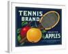 Tennis Apple Label - Seattle, WA-Lantern Press-Framed Art Print