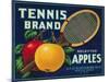 Tennis Apple Label - Seattle, WA-Lantern Press-Mounted Art Print