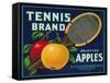 Tennis Apple Label - Seattle, WA-Lantern Press-Framed Stretched Canvas