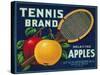 Tennis Apple Label - Seattle, WA-Lantern Press-Stretched Canvas