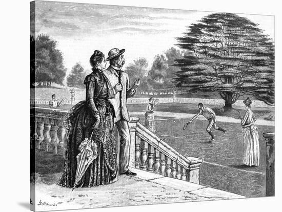 Tennis at Country House-George Du Maurier-Stretched Canvas