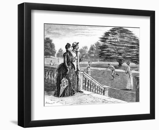 Tennis at Country House-George Du Maurier-Framed Art Print