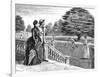 Tennis at Country House-George Du Maurier-Framed Art Print