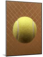 Tennis Ball Against a Racquet-null-Mounted Photographic Print