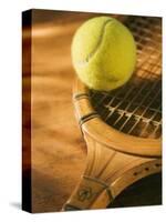 Tennis Ball and Wood Racket-Tom Grill-Stretched Canvas