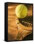 Tennis Ball and Wood Racket-Tom Grill-Framed Stretched Canvas