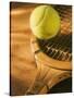 Tennis Ball and Wood Racket-Tom Grill-Stretched Canvas