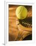 Tennis Ball and Wood Racket-Tom Grill-Framed Photographic Print