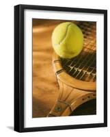 Tennis Ball and Wood Racket-Tom Grill-Framed Photographic Print