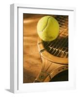 Tennis Ball and Wood Racket-Tom Grill-Framed Photographic Print