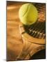 Tennis Ball and Wood Racket-Tom Grill-Mounted Photographic Print