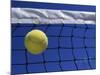 Tennis Ball Hitting Net-null-Mounted Photographic Print